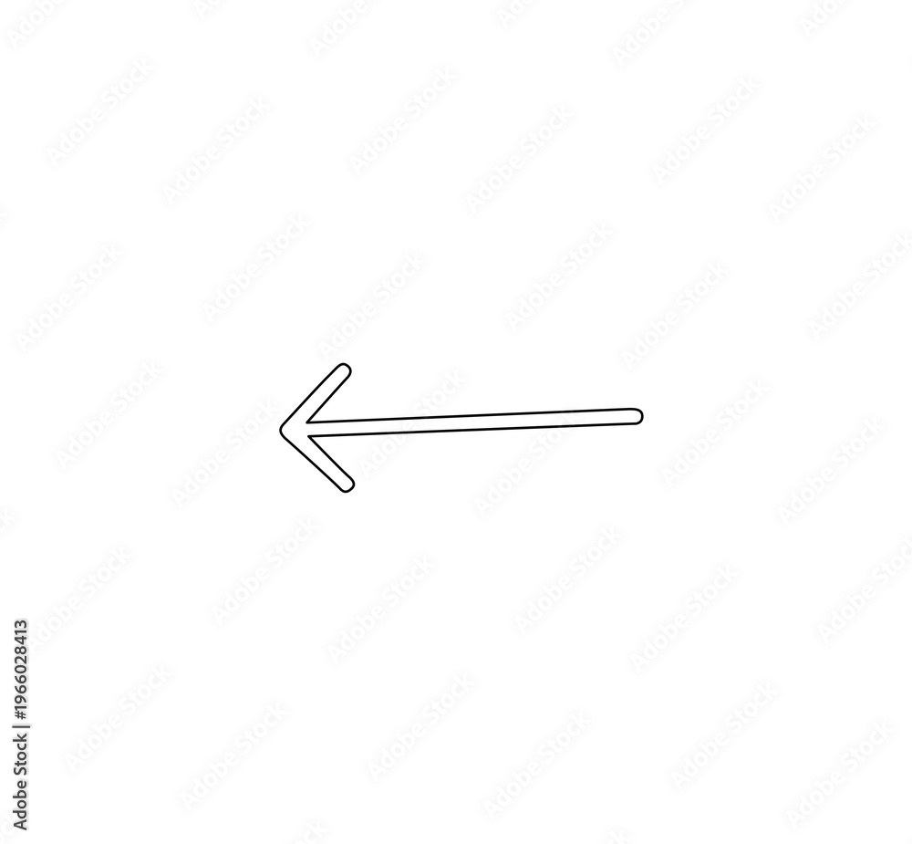 Fototapeta premium Thin Outline Left Arrow Icon Isolated on White