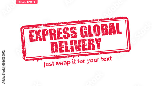final express red rubber stamp vector with distressed ink texture and clean frame, built for packaging, shipping labels, office paperwork, certification workflows, and commercial branding use.