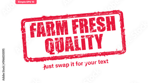 fresh red rubber stamp vector with distressed ink texture and clean frame, built for packaging, shipping labels, office paperwork, certification workflows, and commercial branding use.