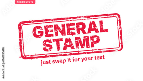 official stamp label red rubber stamp vector with distressed ink texture and clean frame, built for packaging, shipping labels, office paperwork, certification workflows, and commercial branding use.