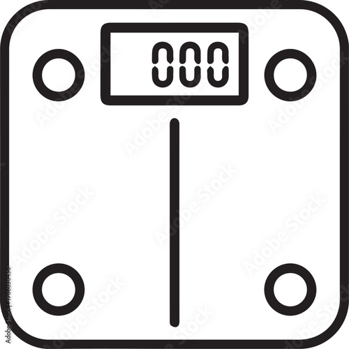 A digital scale isolated, a minimalist vector illustration to convey health and wellness concepts, shows health care concept and balance and healthy lifestyle.