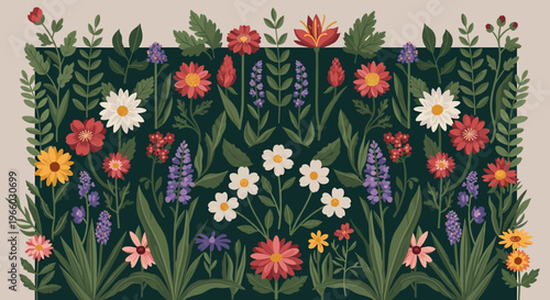 A stylish floral illustration evokes feelings of serenity and growth. Perfect for backgrounds, website design, or spring-themed marketing materials, a