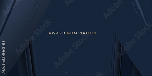 Award nomination announcement with a dark blue and gold aesthetic