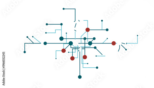 Abstract network diagram with interconnected nodes and lines  
