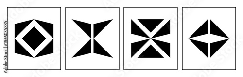 Geometric logo design template. Minimal graphic elements for visual identity. Abstract shapes in a modern style.