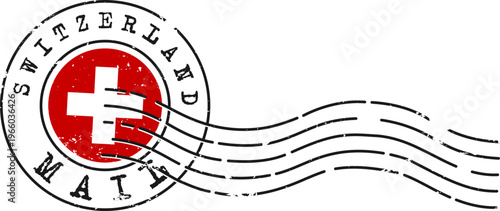 Switzerland Mail Postmark Distressed