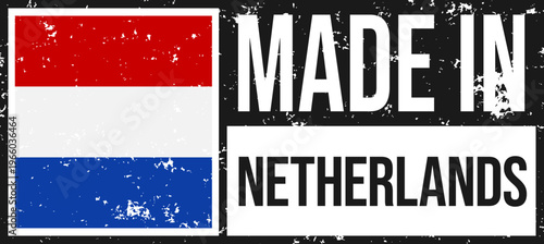 Netherlands Label Distressed Grunge