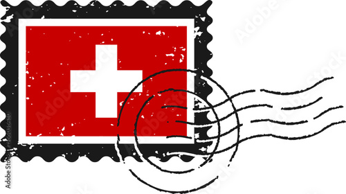 Switzerland Stamp Distressed Postmark