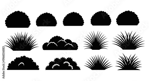 Silhouette bush and shrub collection for garden design projects