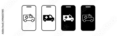 Ambulance tracking system icon mobile emergency transport monitoring location service
