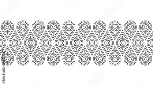 A seamless black and white repeating pattern featuring stylized floral and diamond shapes high quality professional