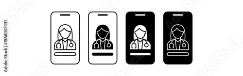 Doctor profile mobile icon healthcare application professional medical information system