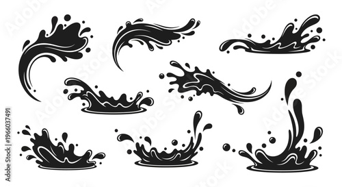 Bold ink splash elements on white background