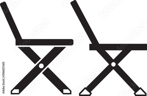 A silhouette icon of two folding chairs for outdoor seating.