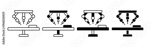 Robotic surgery system icon advanced healthcare operation precision medical technology