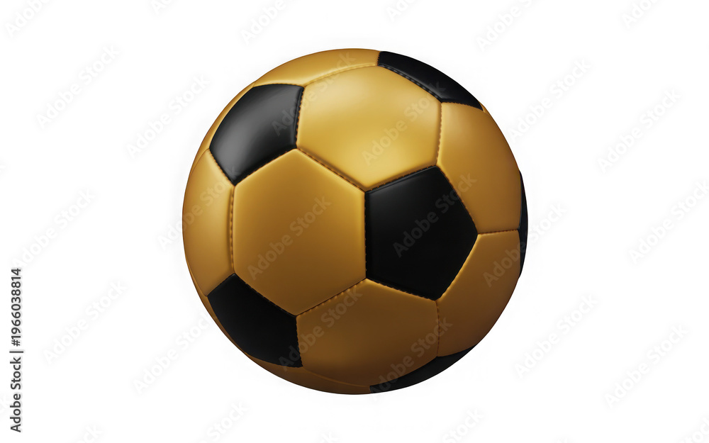 Fototapeta premium Isolated Golden and Black Soccer Ball