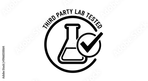 Third party lab tested seal beaker checkmark and circular design