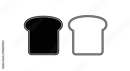 Two slices of bread one dark and one light in a simple illustration
