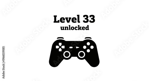Level 33 unlocked A gaming achievement graphic with a controller