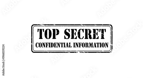 A distressed black stamp displaying top secret and confidential information