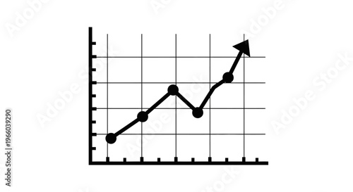 Simple line graph depicting positive growth with fluctuations over time