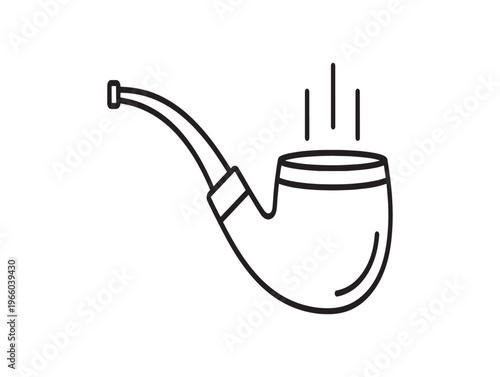 A black and white line drawing of a smoking pipe