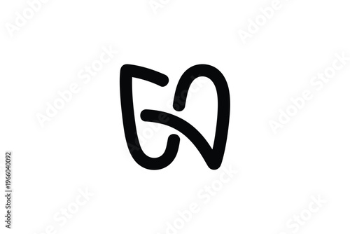 A minimalist black and white image featuring a fluid abstract looping symbol high quality professional detailed