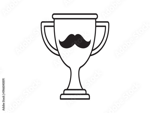 A trophy with a handlebar mustache on it