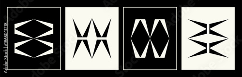 Abstract logo design symbol. Minimal graphic elements for brand identity. Geometric shapes in a modern style.