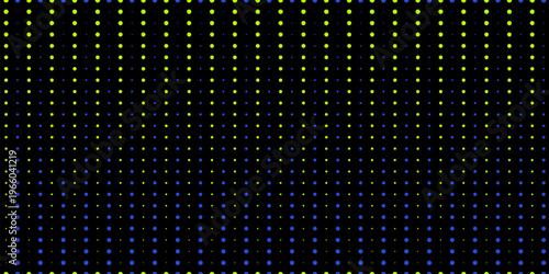 Abstract vector geometric seamless pattern with fade dots, lines, tracks, halftone shapes. Extreme sport style background, urban art. Neon green, blue and black color texture. Trendy digital design