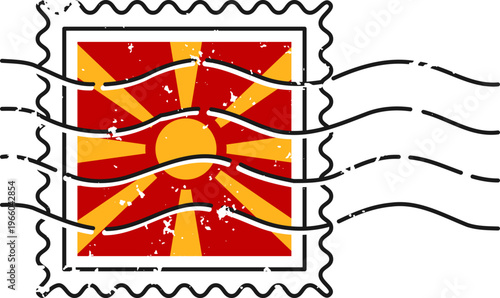 Macedonia Stamp Distressed Postmark