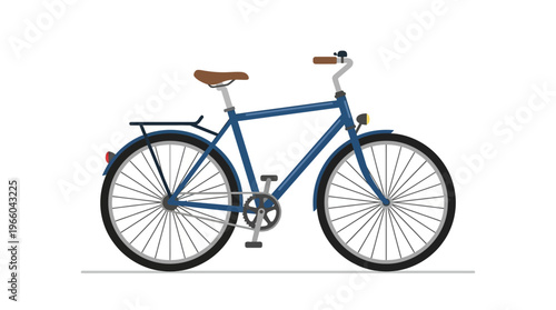 Blue Vintage Style Bicycle with Leather Seat.