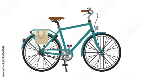 Vintage Style Teal Bicycle with Basket.