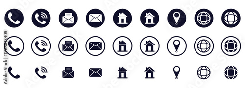 Contact us icons set vector illustration design on white background for graphic resources.