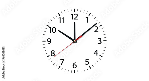 Classic analog wall clock with bold black numbers and hands