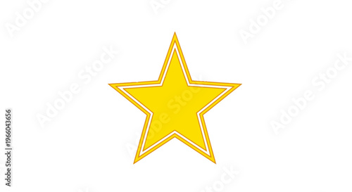 Bold minimalist yellow star design with outline on white background
