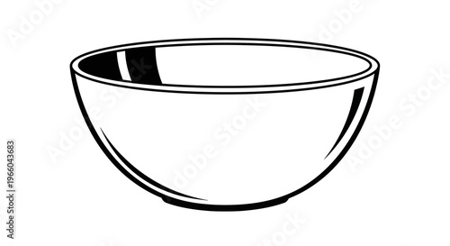 Black and white bowl design in minimalist style