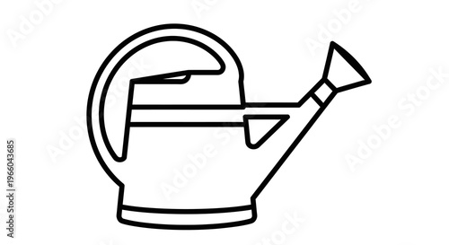 Outline of a garden watering can with spout in minimalist design