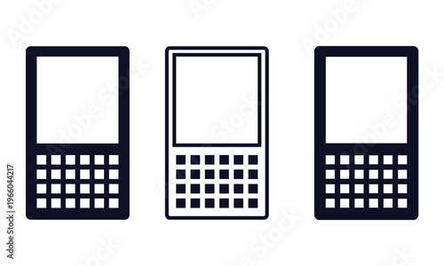 Set of old mobile phone icons vector illustration isolated on white background for design.