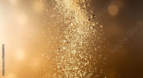 Gold Effervescent Bubbles Stream Abstract Luxury Background