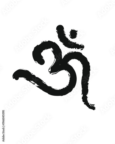 om symbol with black brush stocks