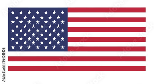 Usa national flag with red and white stripes and stars on blue