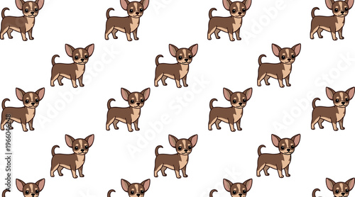 Cute Chihuahua Dog Character Set in Various Poses for Pet-Themed Illustrations, Icons, and Animal Lover Designs