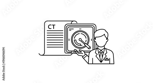 Doctor Presents CT Scan Results with Medical Document