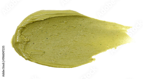 Pistachios spread isolated on white background, top view