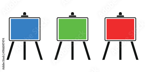 whiteboard icons, presentation board symbols for education and business