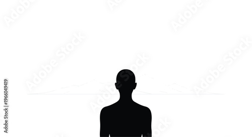 black silhouette of a man standing alone