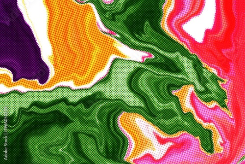 Colorful Liquid Ink Halftone Background