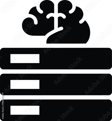 Cloud storage system illustration with three interconnected servers isolated on white background, Vector