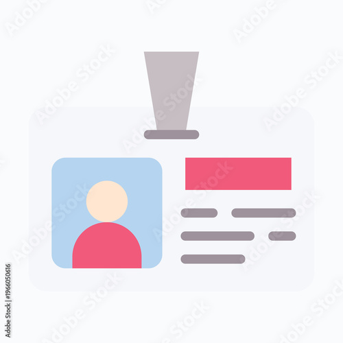 Id Card Icon, Flat style vector icon, 